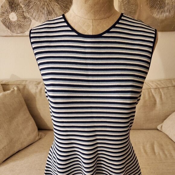 Akris Punto Stripe Fit & Flare Sweater Dress - Picture 6 of 16